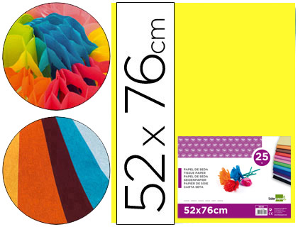 25h. papel seda Liderpapel 52x76cm. 18g/m² amarillo